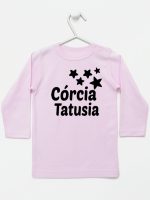 córcia tatusia z gwiazdkami koszulka z długim rękawem kolor różowy 078