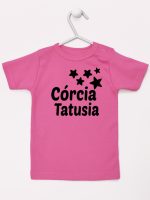 córcia tatusia z gwiazdkami koszulka z krótkim rękawem kolor ciemny różowy 078