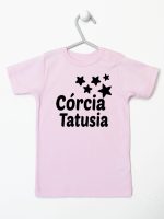córcia tatusia z gwiazdkami koszulka z krótkim rękawem kolor różowy 078