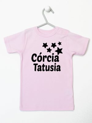 córcia tatusia z gwiazdkami koszulka z krótkim rękawem kolor różowy 078