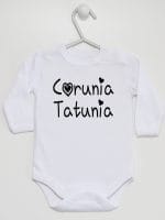 córunia tatunia body z długim rękawem kolor biały 040