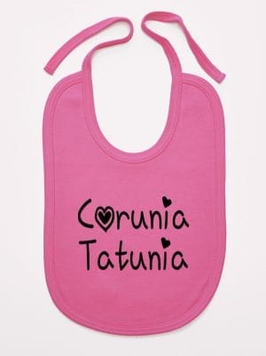 córunia tatunia śliniak niemowlęcy kolor ciemny różowy 040