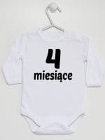 cztery miesiące body z długim rękawem kolor biały 016