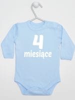 cztery miesiące body z długim rękawem kolor błękitny 016