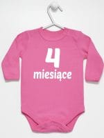 cztery miesiące body z długim rękawem kolor ciemny różowy 016