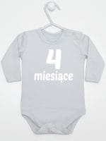 cztery miesiące body z długim rękawem kolor szary 016