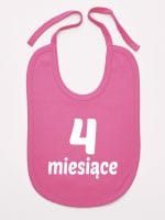 cztery miesiące śliniak niemowlęcy kolor ciemny różowy 016