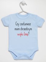 czy zostaniesz m0im chrzestnym z imieniem body z krótkim rękawem kolor błękitny 093 czy zostaniesz m0im chrzestnym z imieniem body z krótkim rękawem kolor błękitny 093