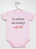 czy zostaniesz m0im chrzestnym z imieniem body z krótkim rękawem kolor różowy 093 czy zostaniesz m0im chrzestnym z imieniem body z krótkim rękawem kolor różowy 093