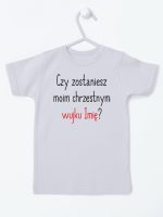 czy zostaniesz m0im chrzestnym z imieniem koszulka z krótkim rękawem kolor szary 093