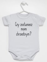 czy zostaniesz moim chrzestnym body z krótkim rękawem kolor szary 134