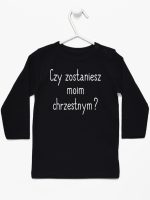 czy zostaniesz moim chrzestnym koszulka z długim rękawem kolor czarny 134