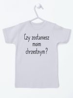 czy zostaniesz moim chrzestnym koszulka z krótkim rękawem kolor szary 134