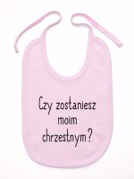 czy zostaniesz moim chrzestnym śliniak niemowlęcy kolor różowy 134