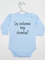 czy zostaniesz moją chrzestną body z długim rękawem kolor błękitny 133