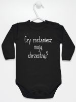 czy zostaniesz moją chrzestną body z długim rękawem kolor czarny 133