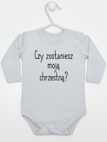 czy zostaniesz moją chrzestną body z długim rękawem kolor szary 133