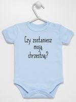 czy zostaniesz moją chrzestną body z krótkim rękawem kolor błękitny 133