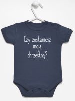 czy zostaniesz moją chrzestną body z krótkim rękawem kolor granatowy 133