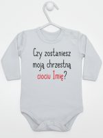 czy zostaniesz moją chrzestną ciociu z imieniem body z długim rękawem kolor szary 092