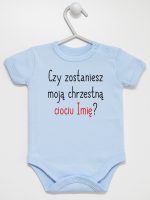 czy zostaniesz moją chrzestną ciociu z imieniem body z krótkim rękawem kolor błękitny 092