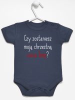 czy zostaniesz moją chrzestną ciociu z imieniem body z krótkim rękawem kolor granatowy 092