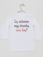 czy zostaniesz moją chrzestną ciociu z imieniem koszulka z długim rękawem kolor biały 092
