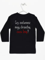 czy zostaniesz moją chrzestną ciociu z imieniem koszulka z długim rękawem kolor czarny 092