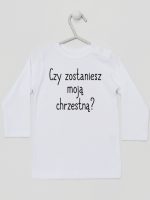 czy zostaniesz moją chrzestną koszulka z długim rękawem kolor biały 133
