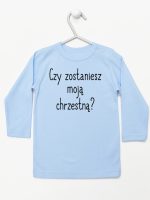 czy zostaniesz moją chrzestną koszulka z długim rękawem kolor błękitny 133