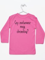 czy zostaniesz moją chrzestną koszulka z długim rękawem kolor ciemny różowy 133