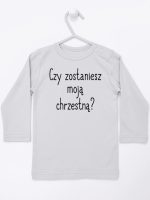 czy zostaniesz moją chrzestną koszulka z długim rękawem kolor szary 133
