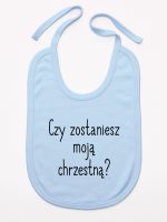 czy zostaniesz moją chrzestną śliniak niemowlęcy kolor błękitny 133