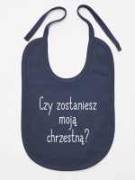 czy zostaniesz moją chrzestną śliniak niemowlęcy kolor granatowy 133