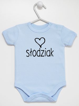 dla słodziaka body z krótkim rękawem kolor błękitny 076