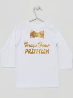 drogie panie przybyłem nadruk złoty koszulka z długim rękawem kolor biały 195