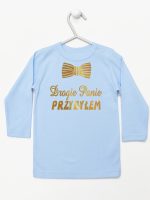drogie panie przybyłem nadruk złoty koszulka z długim rękawem kolor błękitny 195