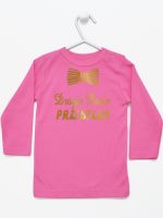 drogie panie przybyłem nadruk złoty koszulka z długim rękawem kolor ciemny różowy 195