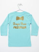 drogie panie przybyłem nadruk złoty koszulka z długim rękawem kolor miętowy 195