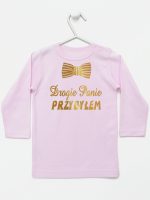 drogie panie przybyłem nadruk złoty koszulka z długim rękawem kolor różowy 195