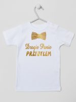 drogie panie przybyłem nadruk złoty koszulka z krótkim rękawem kolor biały 195