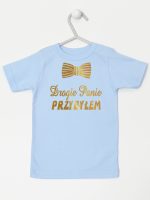 drogie panie przybyłem nadruk złoty koszulka z krótkim rękawem kolor błękitny 195