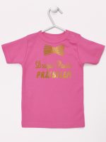 drogie panie przybyłem nadruk złoty koszulka z krótkim rękawem kolor ciemny różowy 195