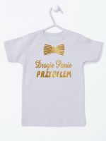 drogie panie przybyłem nadruk złoty koszulka z krótkim rękawem kolor szary 195