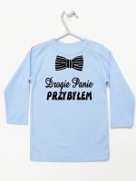 drogie panie przybyłem z muszką koszulka z długim rękawem kolor błękitny 194