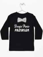 drogie panie przybyłem z muszką koszulka z długim rękawem kolor czarny 194