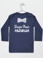 drogie panie przybyłem z muszką koszulka z długim rękawem kolor granatowy 194