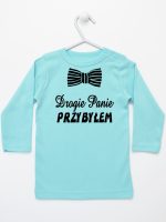 drogie panie przybyłem z muszką koszulka z długim rękawem kolor miętowy 194