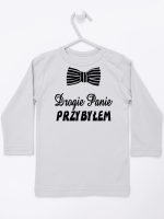 drogie panie przybyłem z muszką koszulka z długim rękawem kolor szary 194