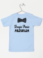 drogie panie przybyłem z muszką koszulka z krótkim rękawem kolor błękitny 194